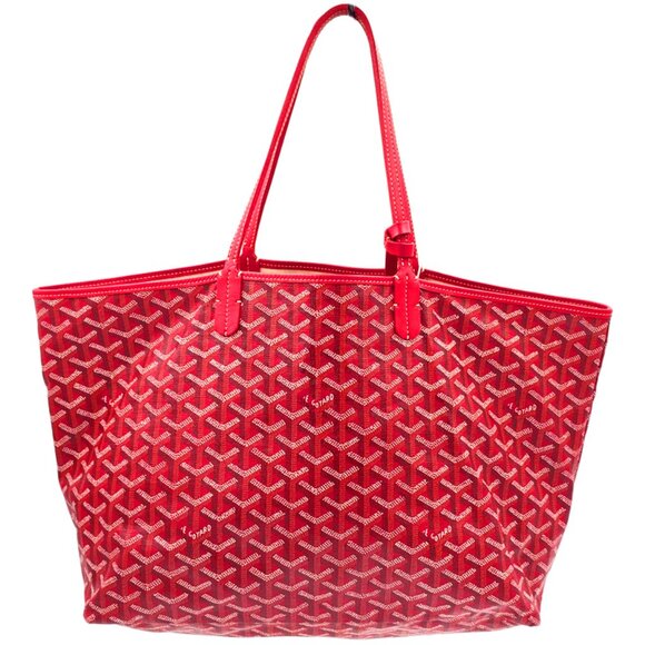 RARE Authentic Goyard Goyardine Saint Louis PM Red Shoulder Tote Bag & Pouch - Picture 6 of 16
